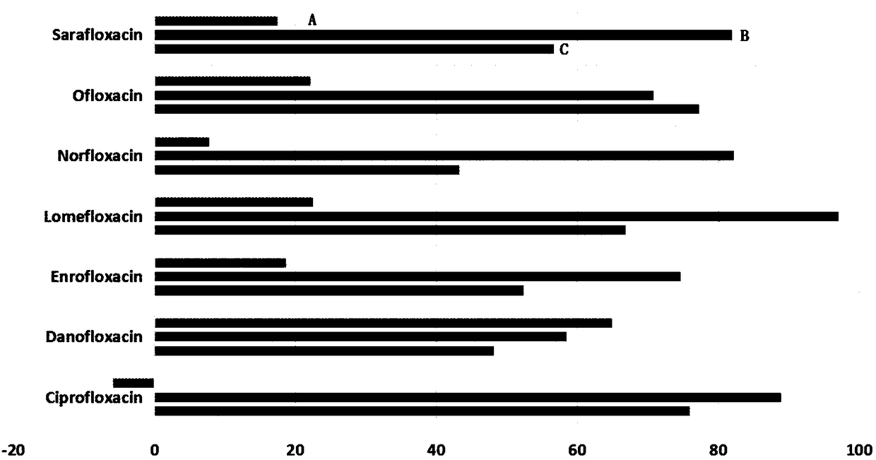 Method for extracting and analyzing quinolone drugs by using DPX tip-type dispersed solid-phase micro-extraction column