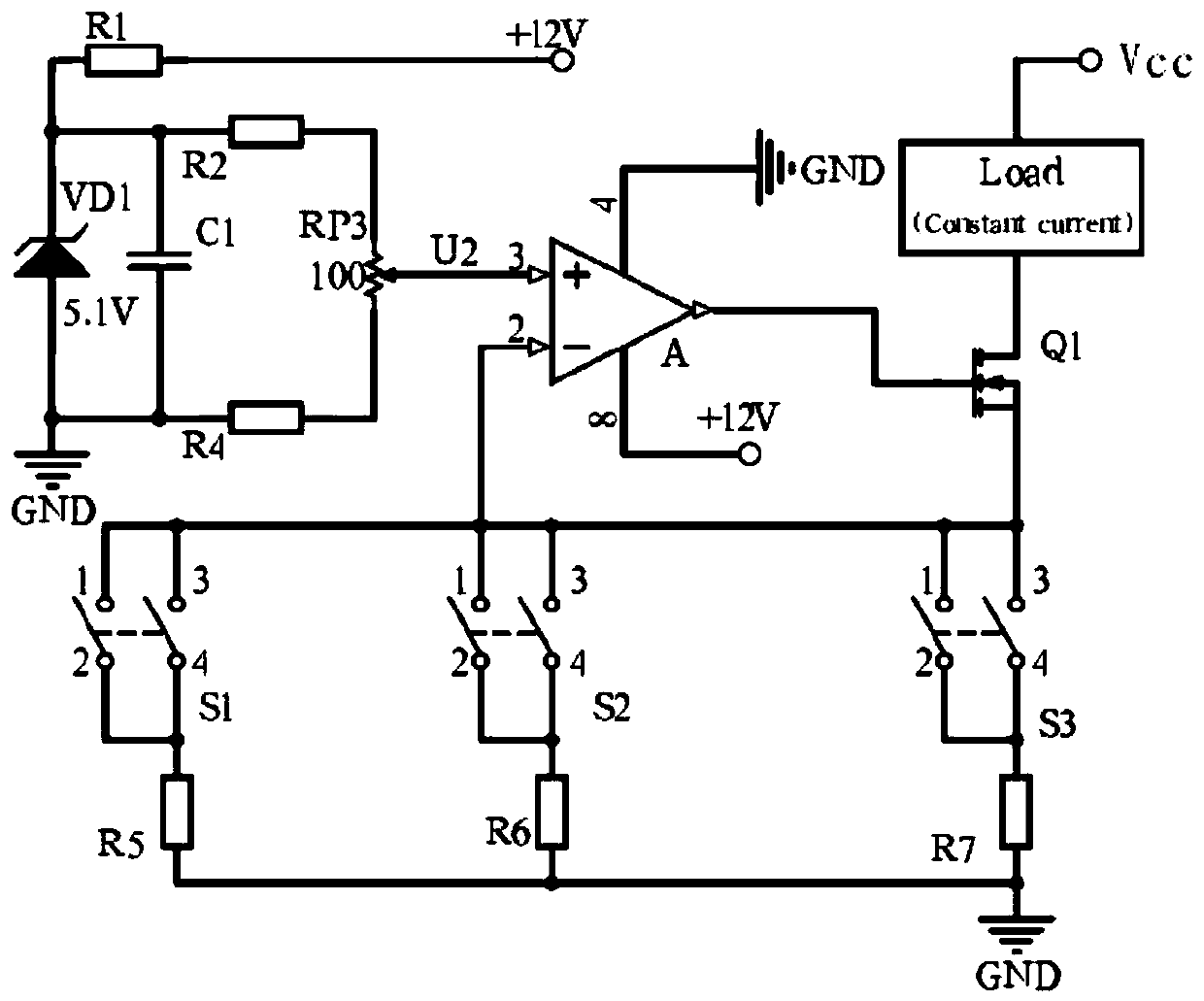 Power supply module feedback control circuit with double functions of constant current and constant voltage