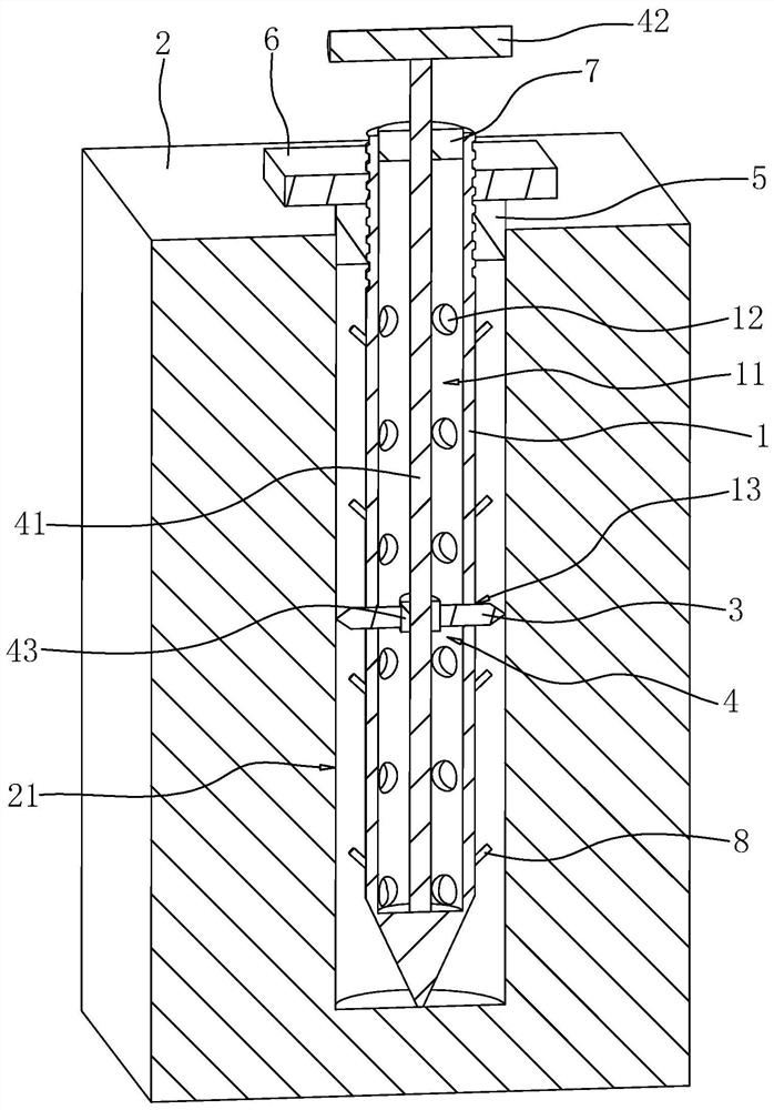 Grouting anchor rod structure and using method thereof