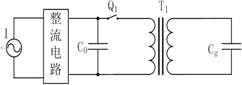 Cascade type electric field induction power supplying circuit