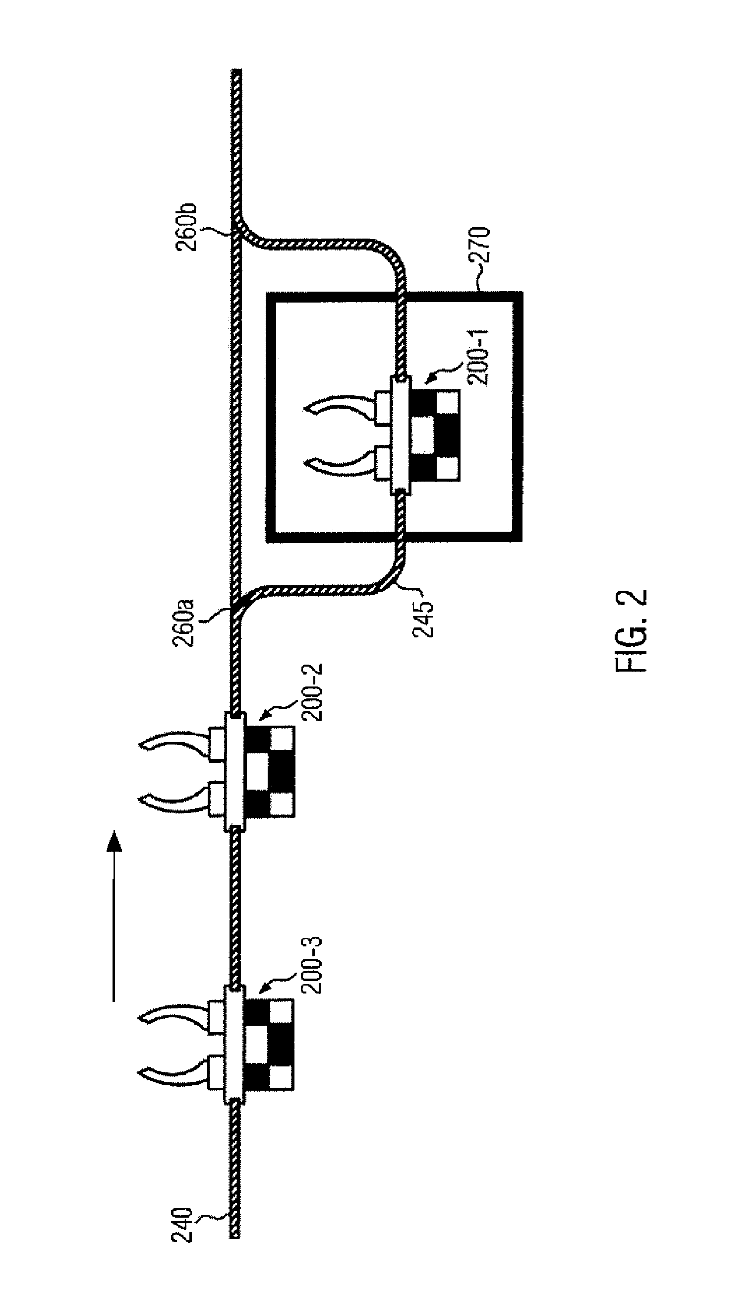 Apparatus and method for servicing conveyor elements in a container treatment system