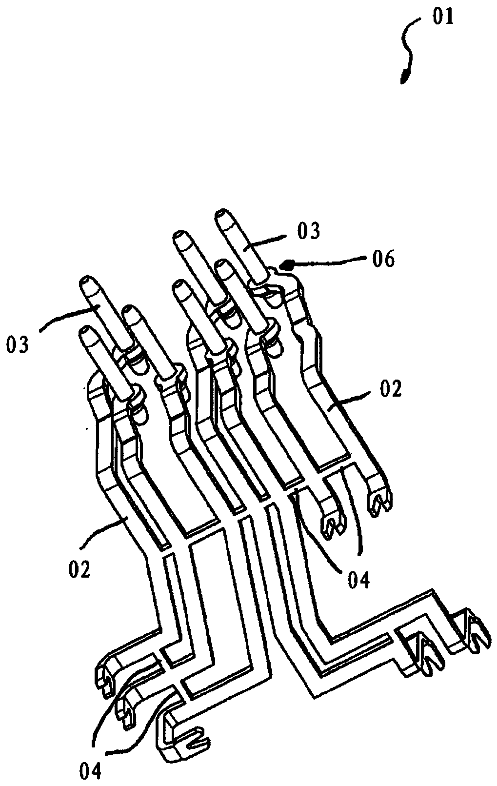 Electrical functional component with contact pins and method for producing electrical functional component