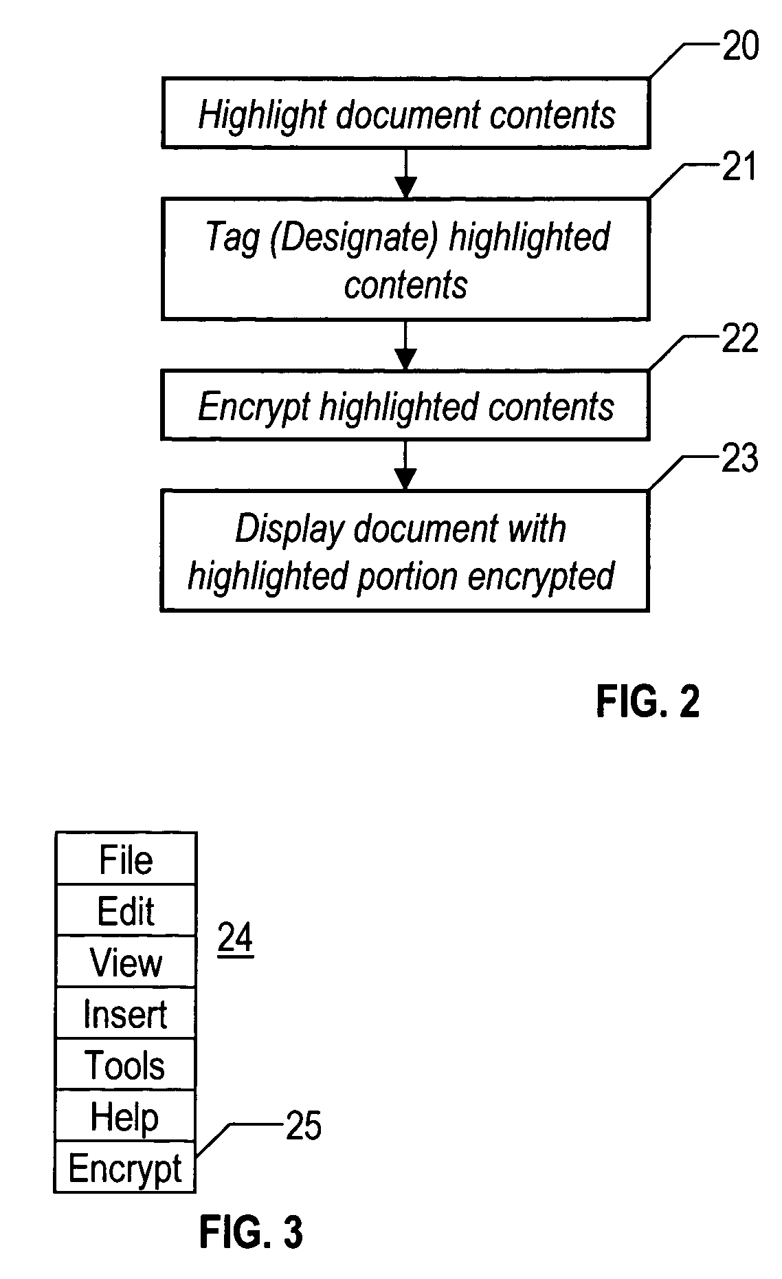 Method for selective encryption within documents