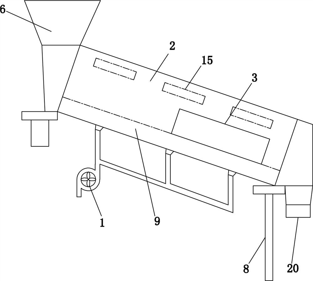 Air floating garbage winnowing machine