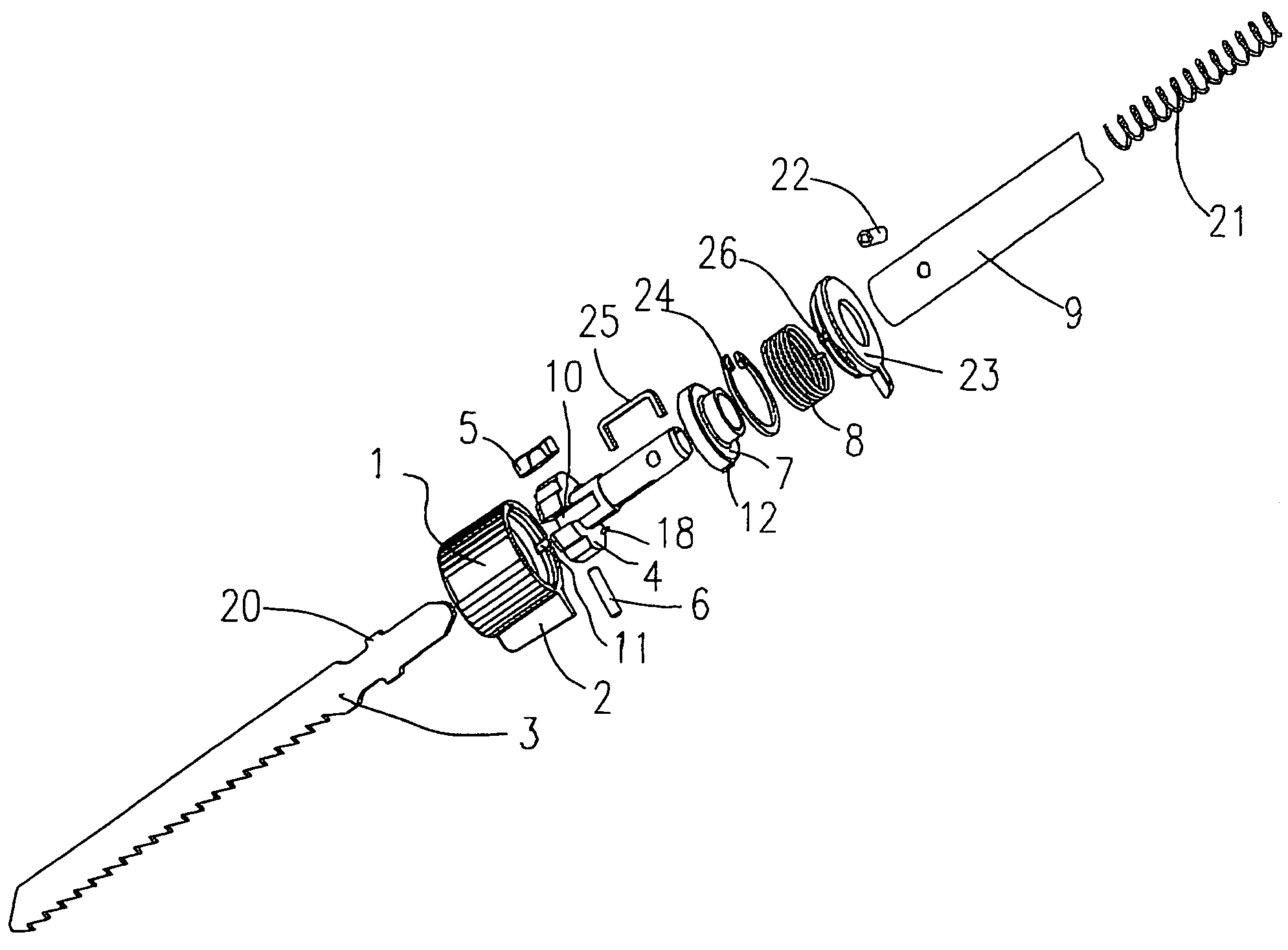Blade clamping device