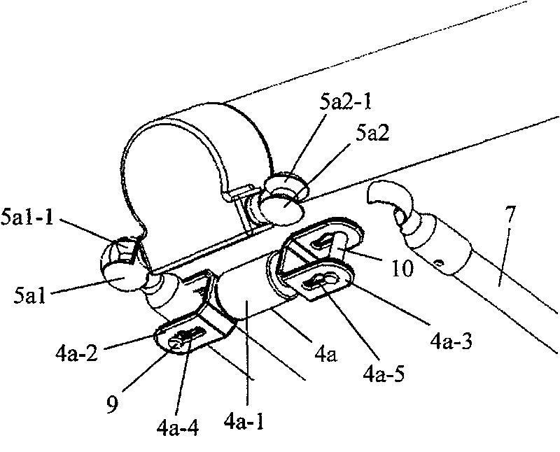 Space three-translational freedom degree parallel connection mechanism with far-rack double lever