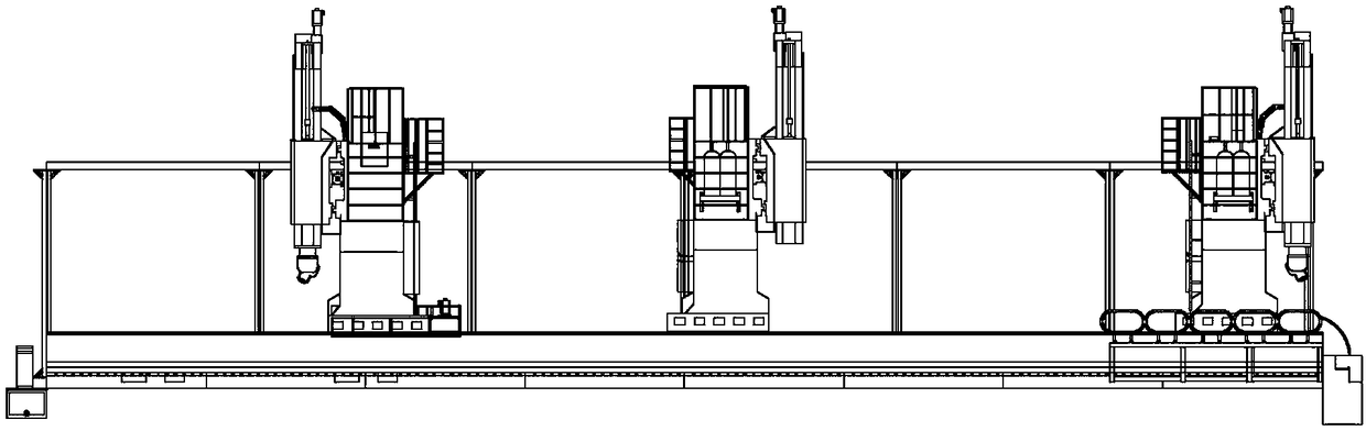 Y-axis mounting structure of three-gantry five-axis linkage numerically-controlled milling machine