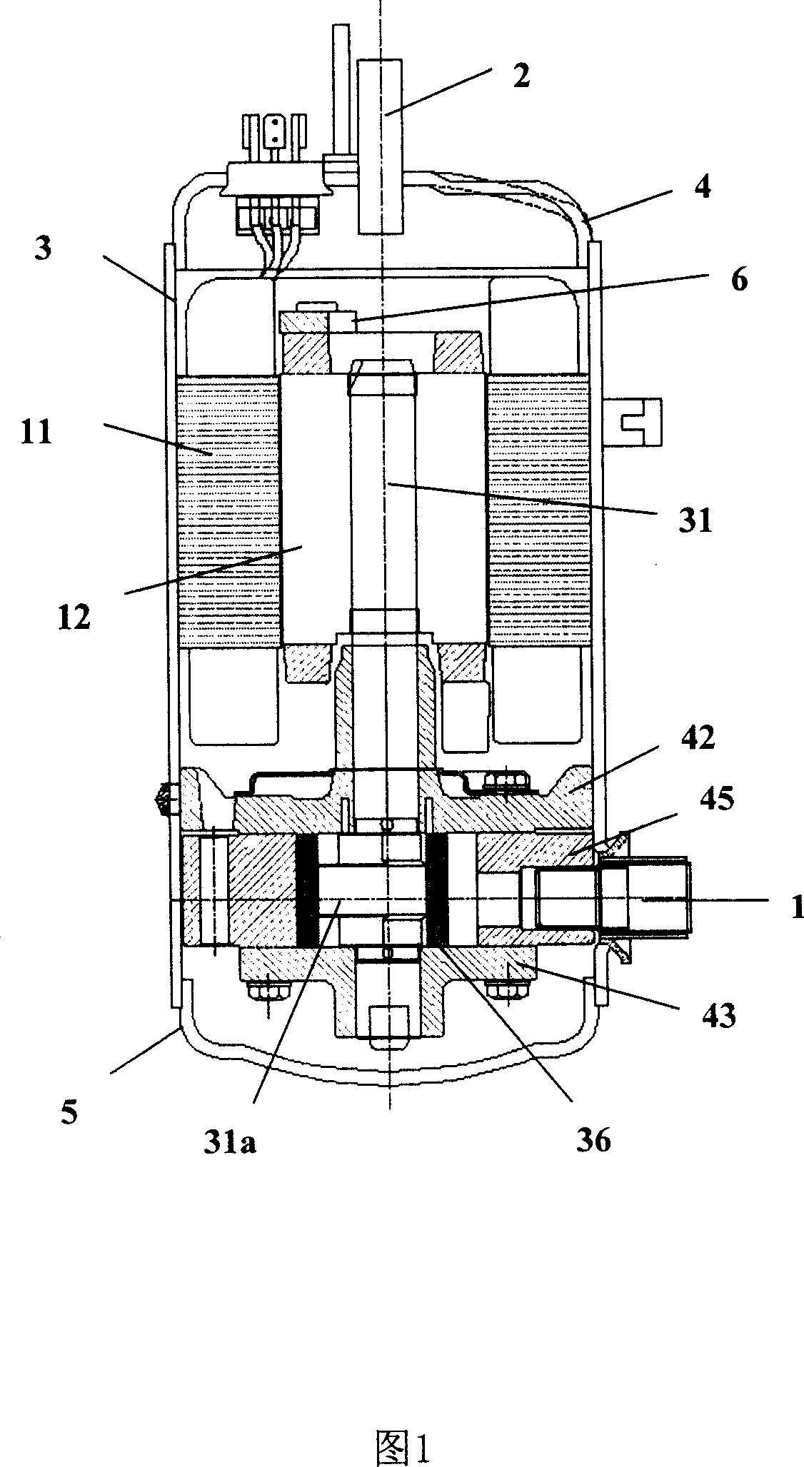 Electromechanical part of rotary compressor