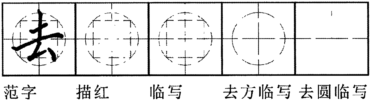 Heaven-earth grid progressive calligraphy practicing method