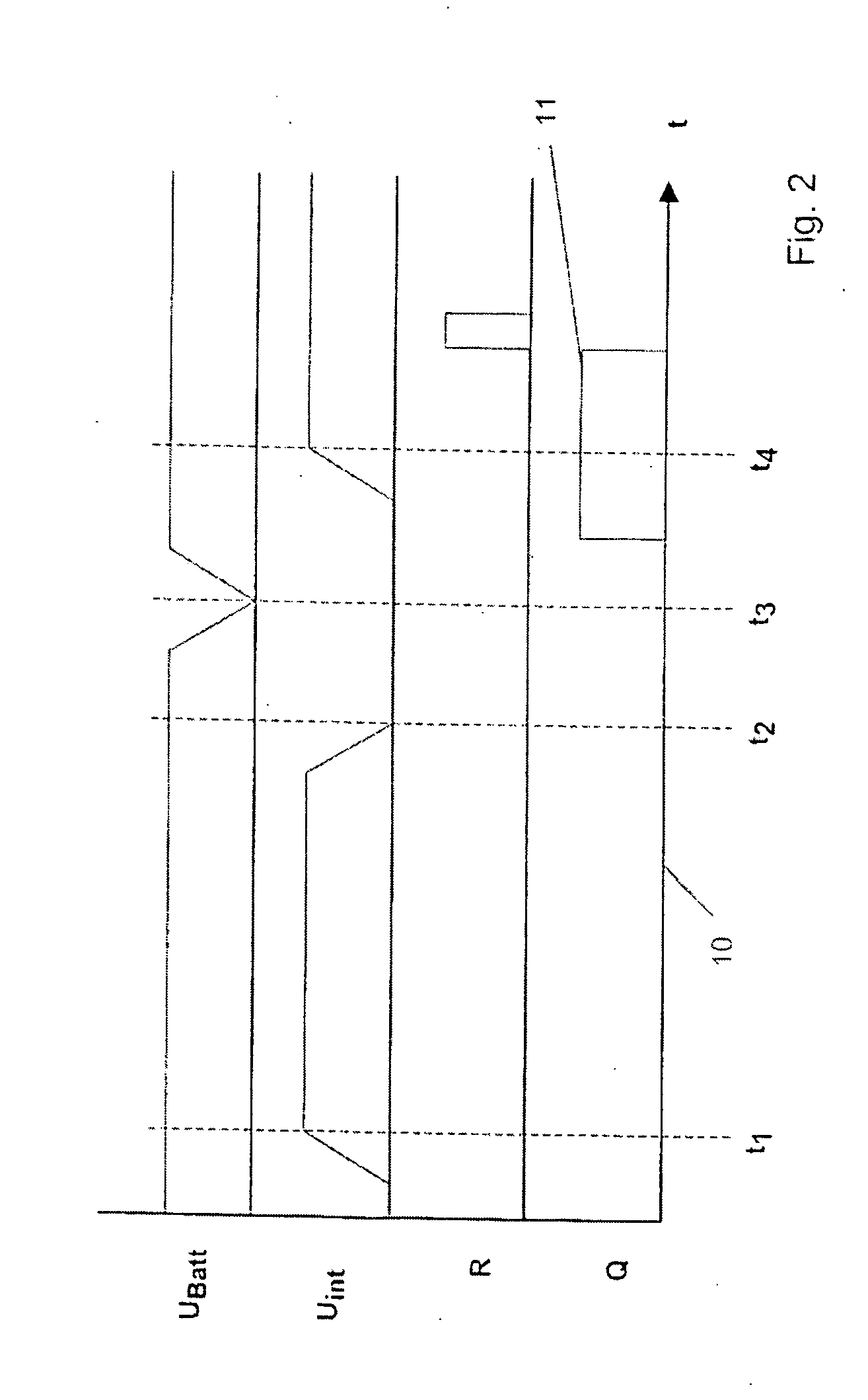 Switching device for detecting a voltage interruption