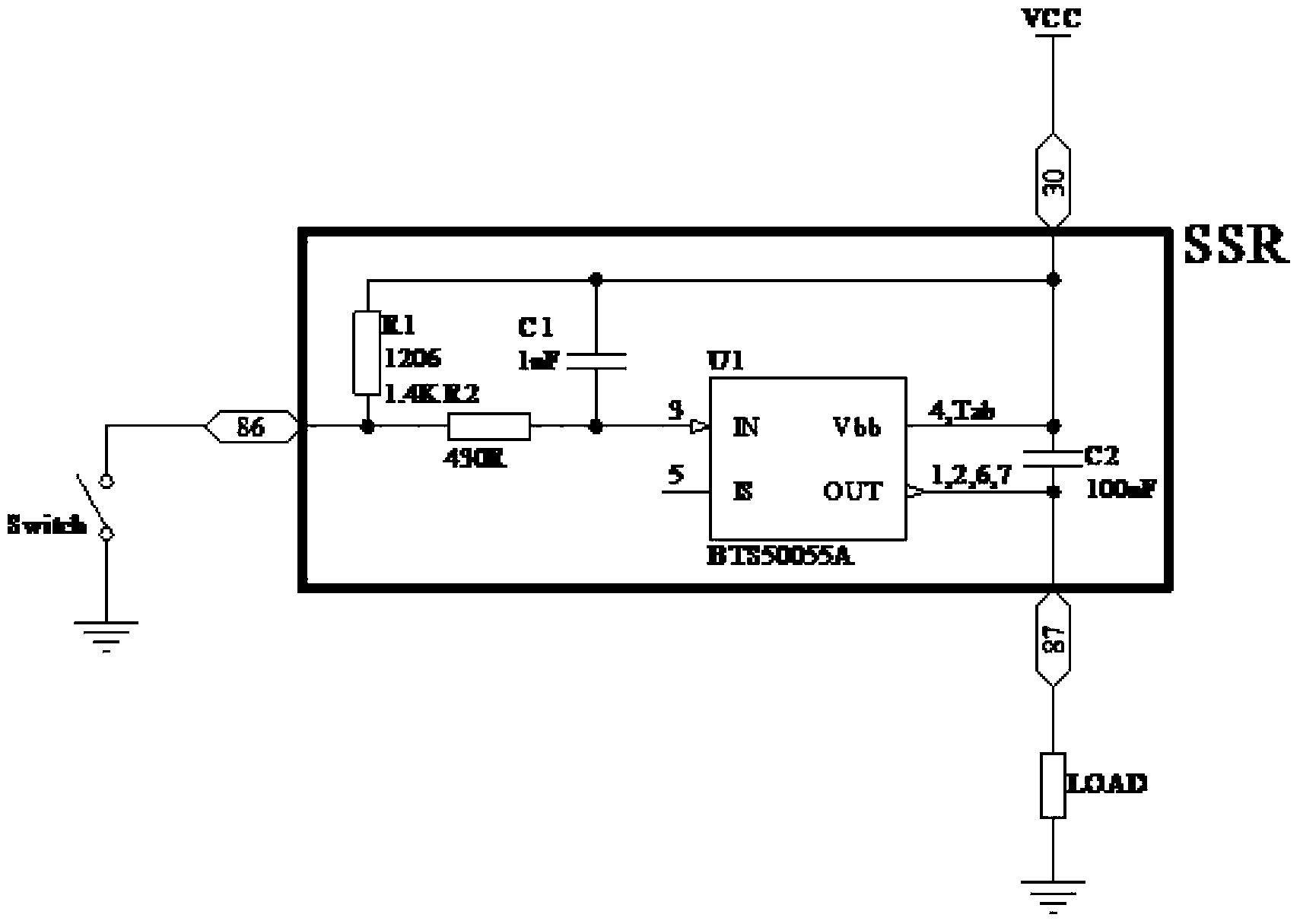 Vehicle solid-state relay