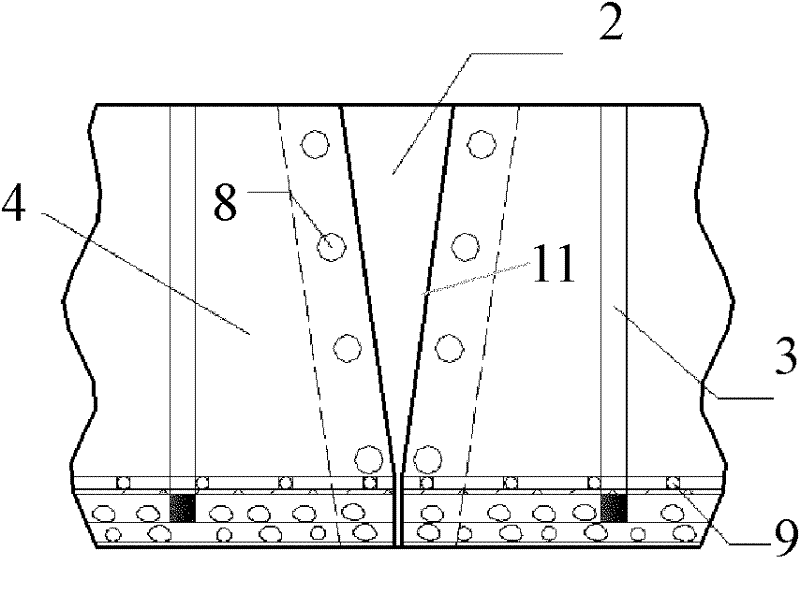 Engineering machinery construction channel in debris flow state alluvial soil area