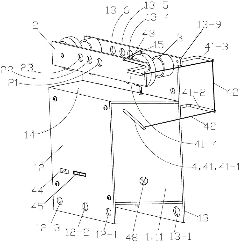 Overhead transmission line foreign body removing device