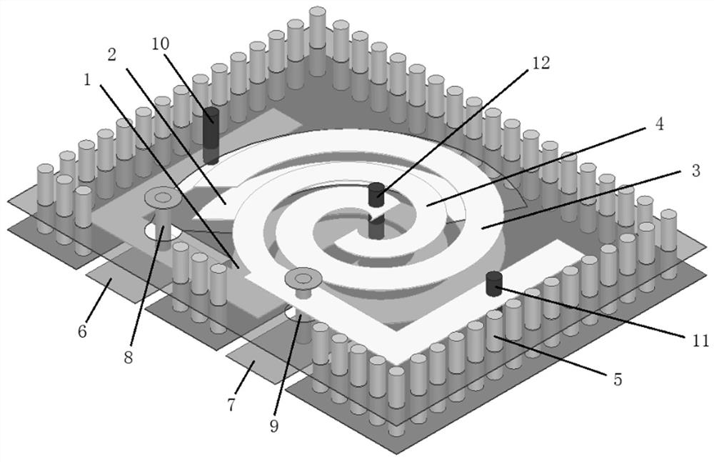 Miniaturized spiral surface-mountable band-pass filter based on multilayer PCB structure