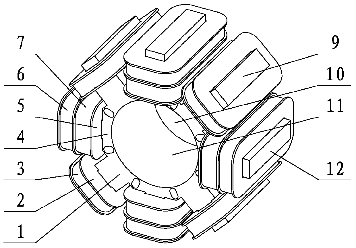 Stator of electric motor with pole-changing arc length and phase-shifting