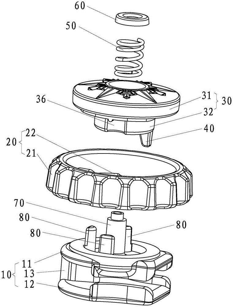 Rotary knob type needle locking head