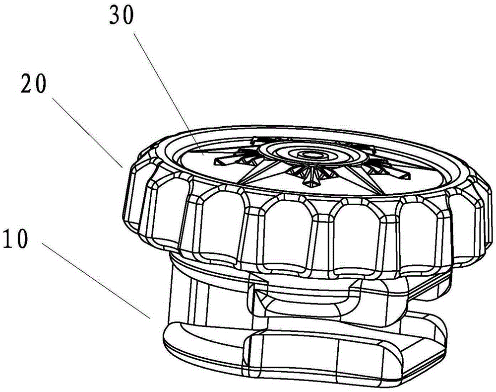 Rotary knob type needle locking head