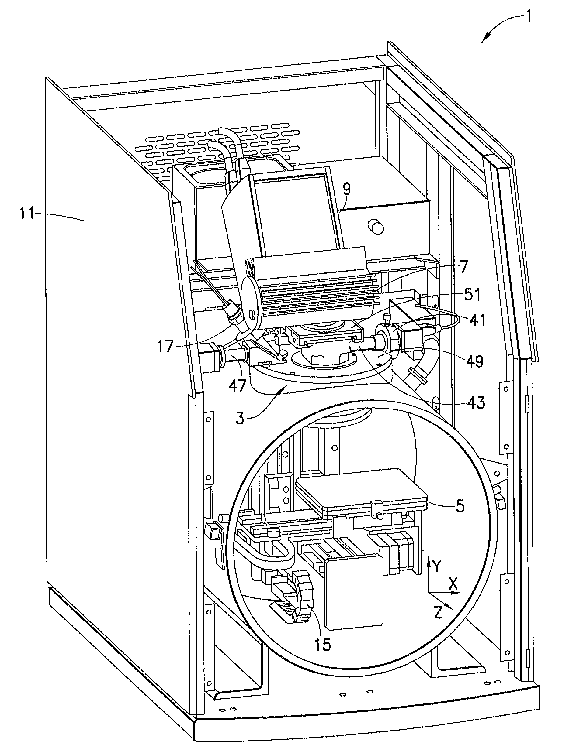 Optical Positioner Design in X-Ray Analyzer for Coaxial Micro-Viewing and Analysis