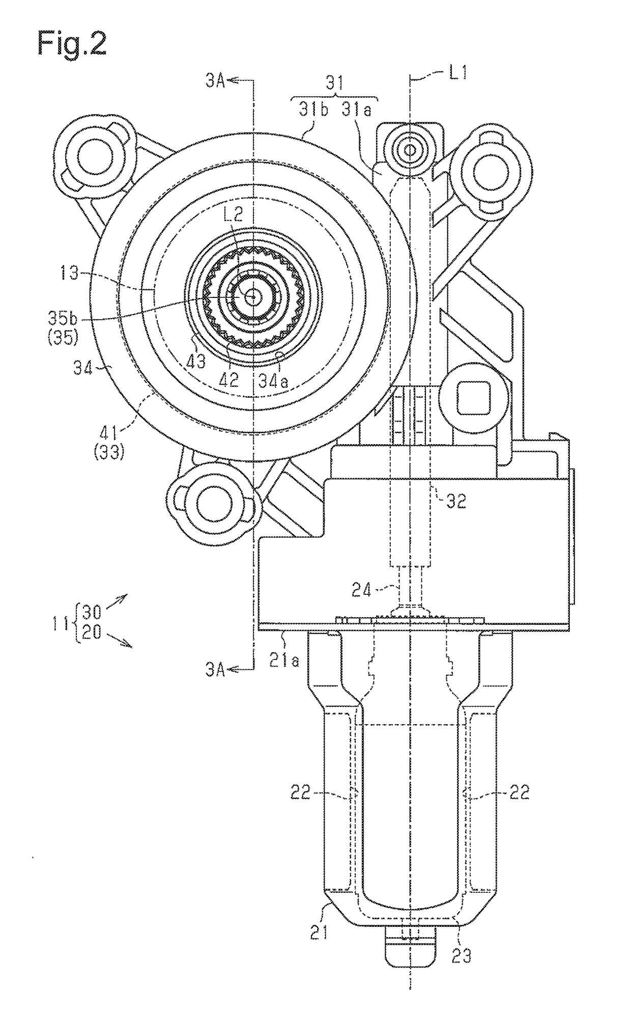 Geared motor and power window device