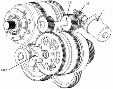 A continuously variable speed change device with built-in speed regulating components