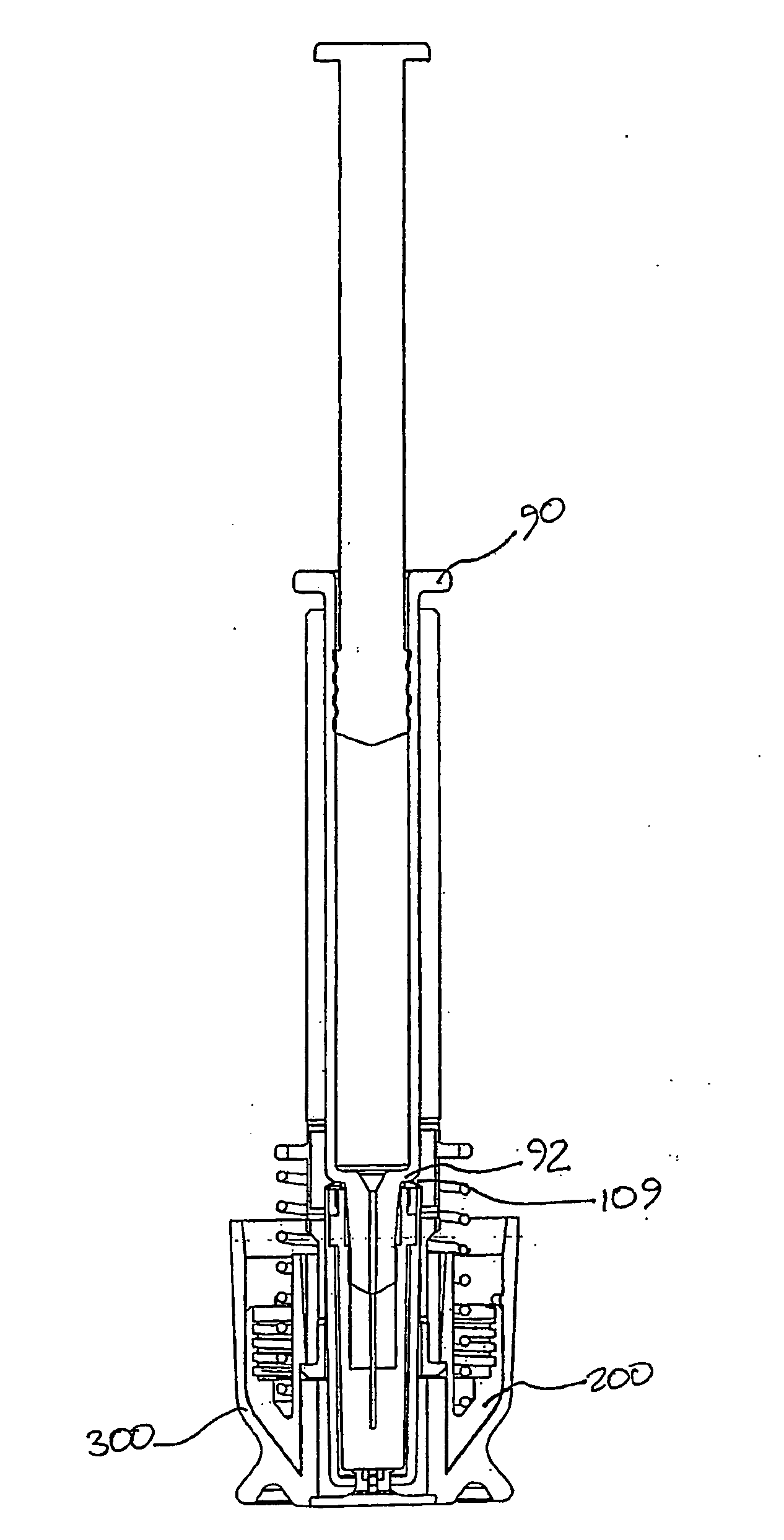 Improved autoinjector supporting the syringe at the front
