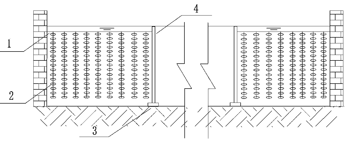 Ecological restoration method of slow flow reuse water riverway