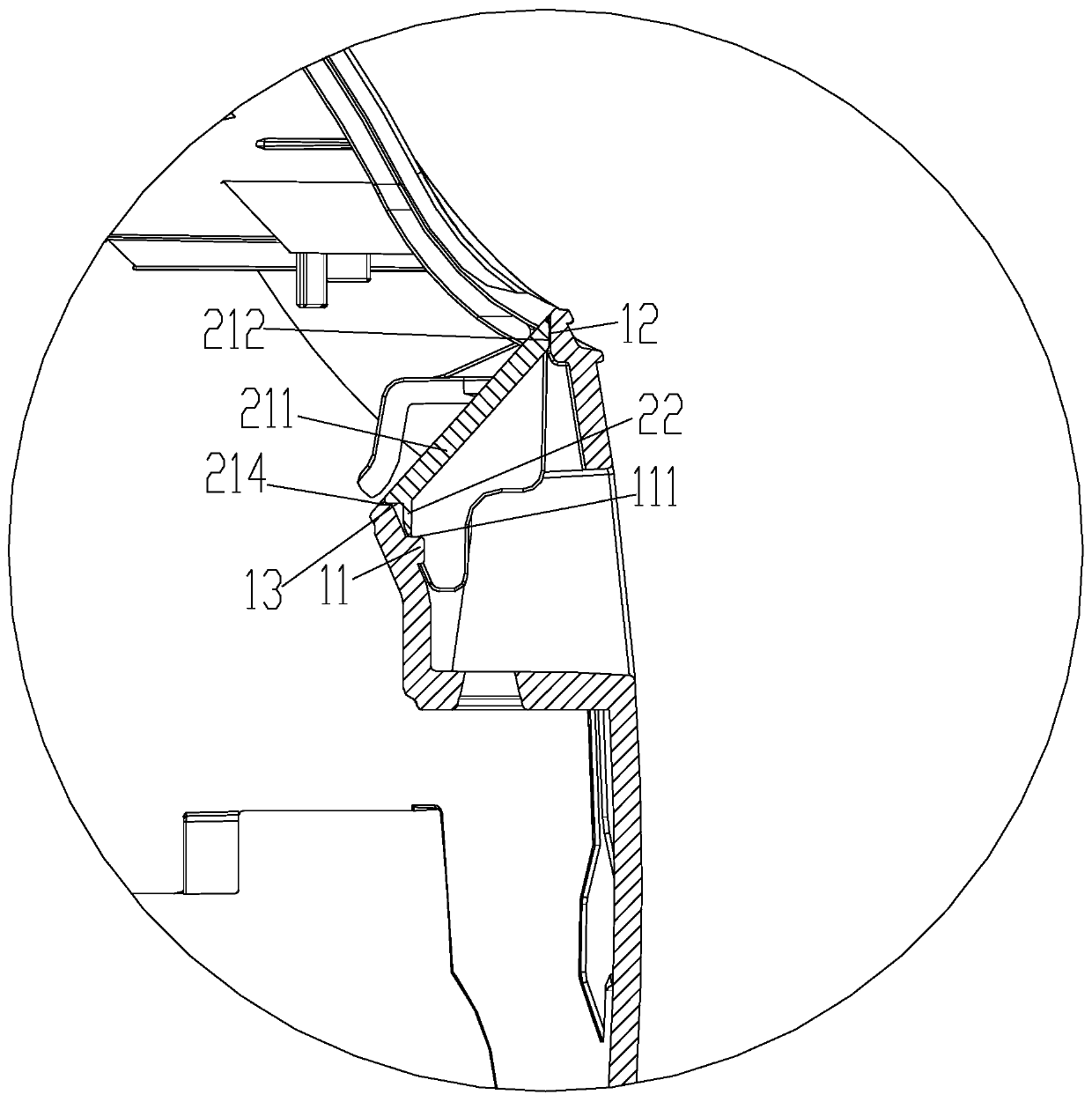 Screw cap structure and indoor unit of air conditioner provided with same