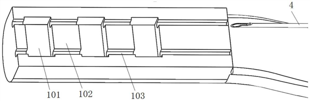 Rectal mucosa columnar folding and suturing device