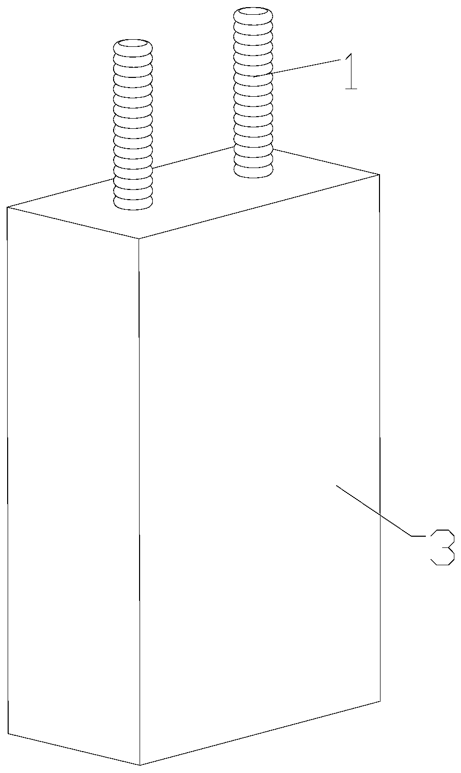 Box body structure of capacitor, capacitor and power transmission system