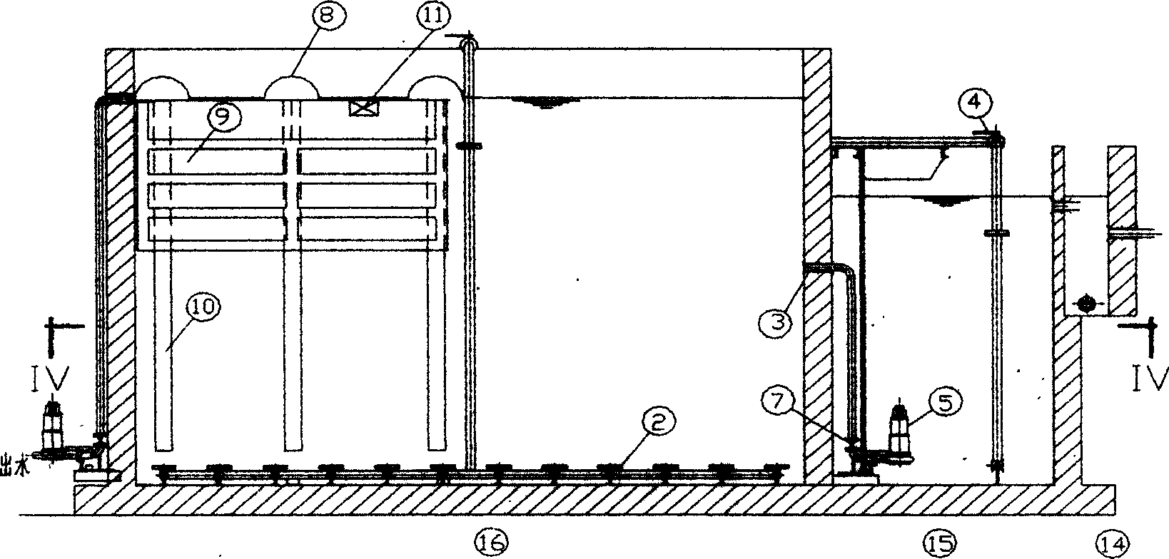 Integrated middle-water reuse apparatus