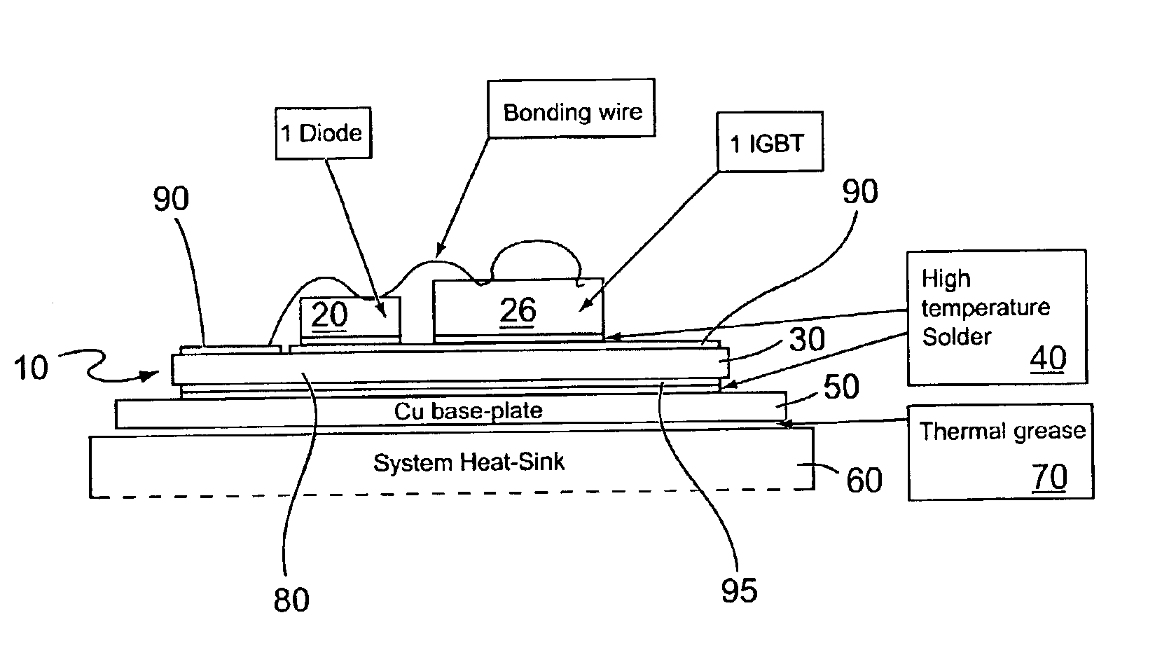 High-power, integrated AC switch module with distributed array of hybrid devices