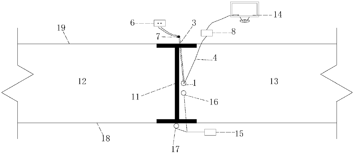 Ground connection wall joint leakage monitoring repair device and method based on optical fiber temperature measuring