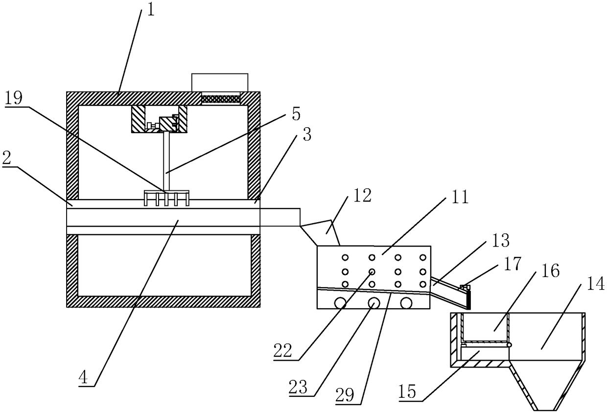 Shot blasting machine for fruit granules, and use method thereof