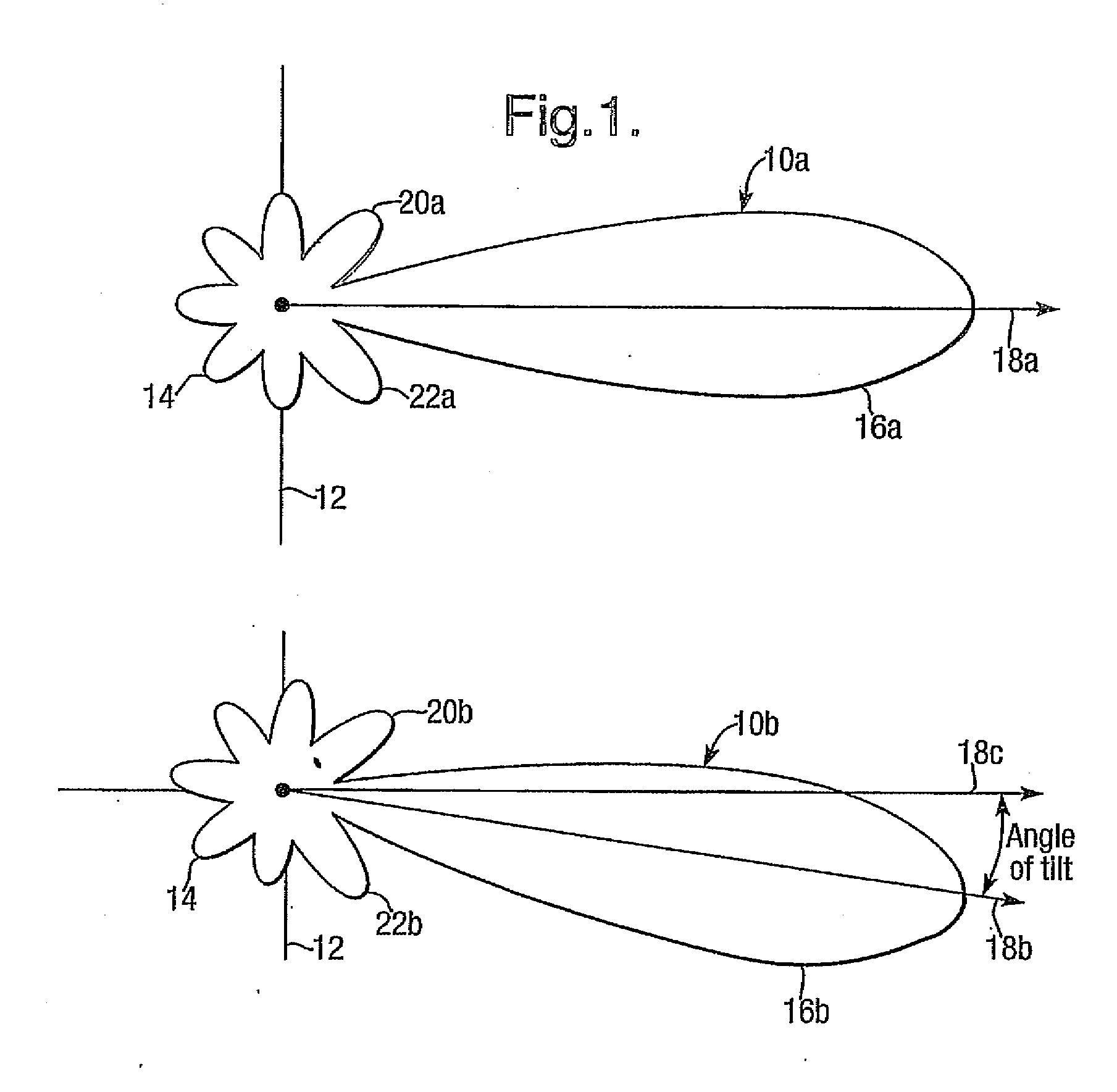 Phased array antenna system with variable electrical tilt