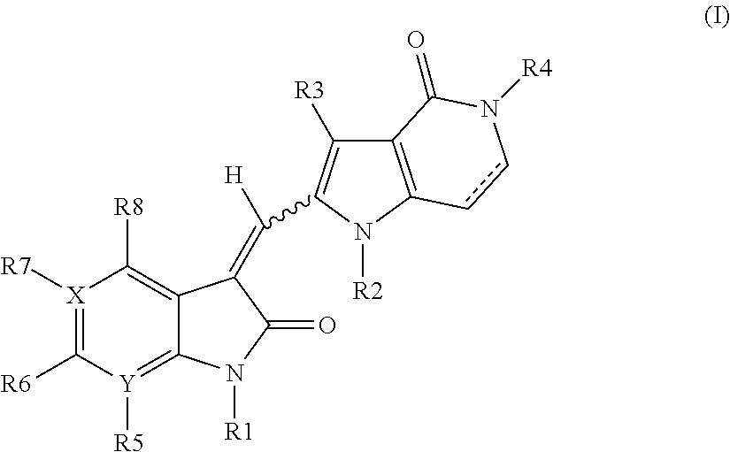 Pyrrolo [3,2-c] pyridine-4-one 2-indolinone protein kinase inhibitors