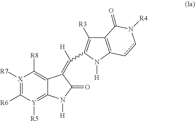 Pyrrolo [3,2-c] pyridine-4-one 2-indolinone protein kinase inhibitors