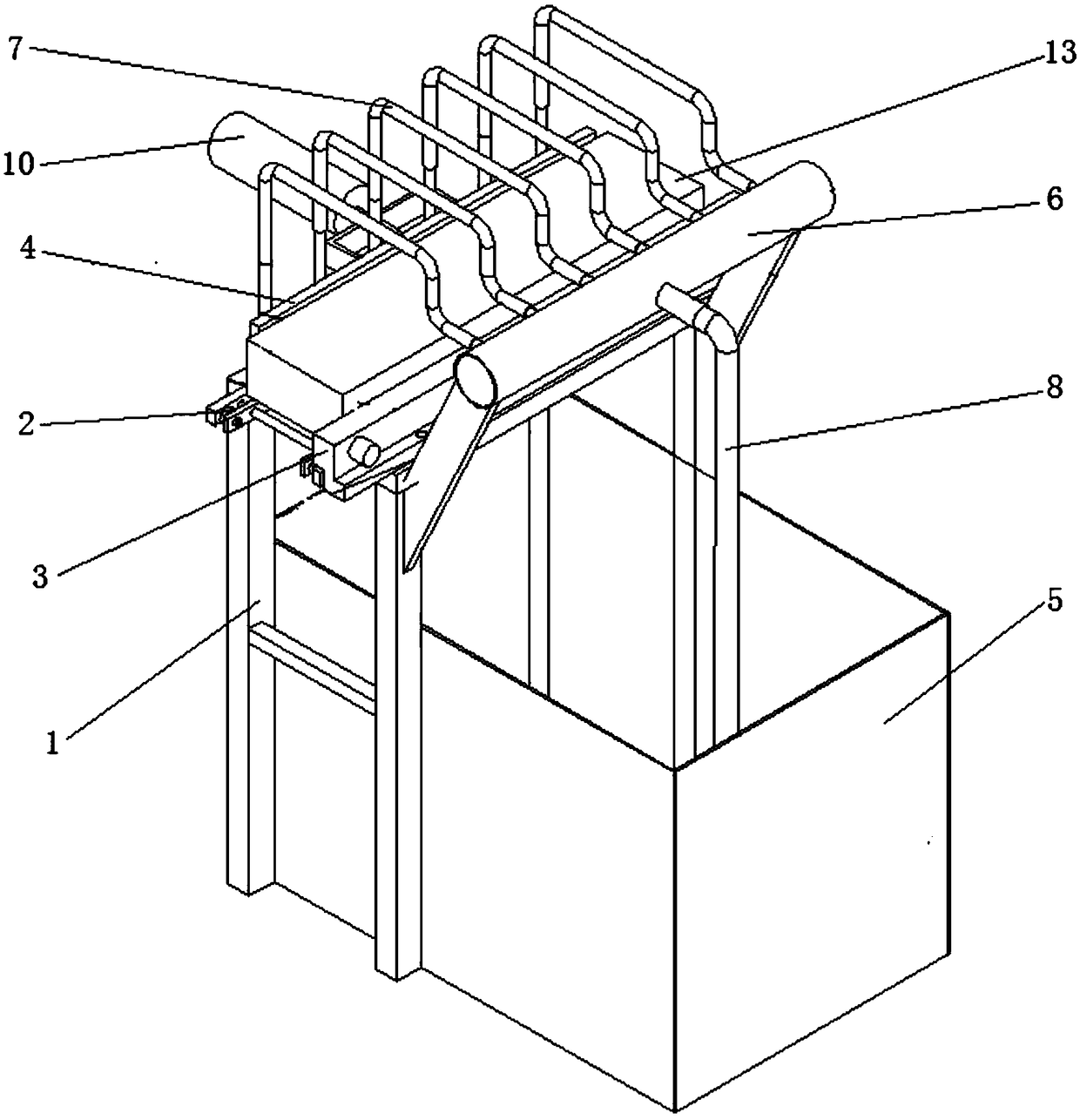 A cylinder head water chamber flushing device