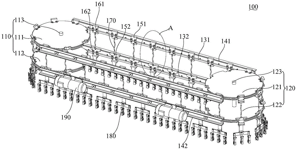 Vertical continuous electroplating device