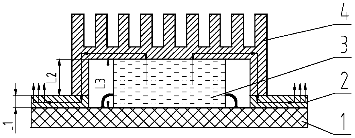 A heat dissipation structure that solves the problem of blocking the heat conduction channel of the heating element