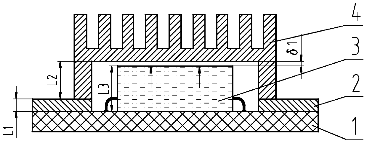 A heat dissipation structure that solves the problem of blocking the heat conduction channel of the heating element