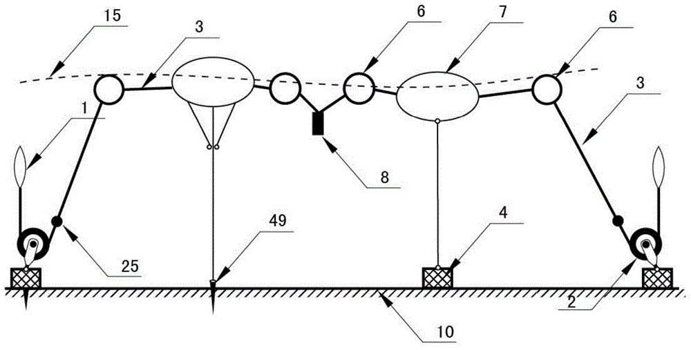 Mooring system with submerged buoys and pulleys