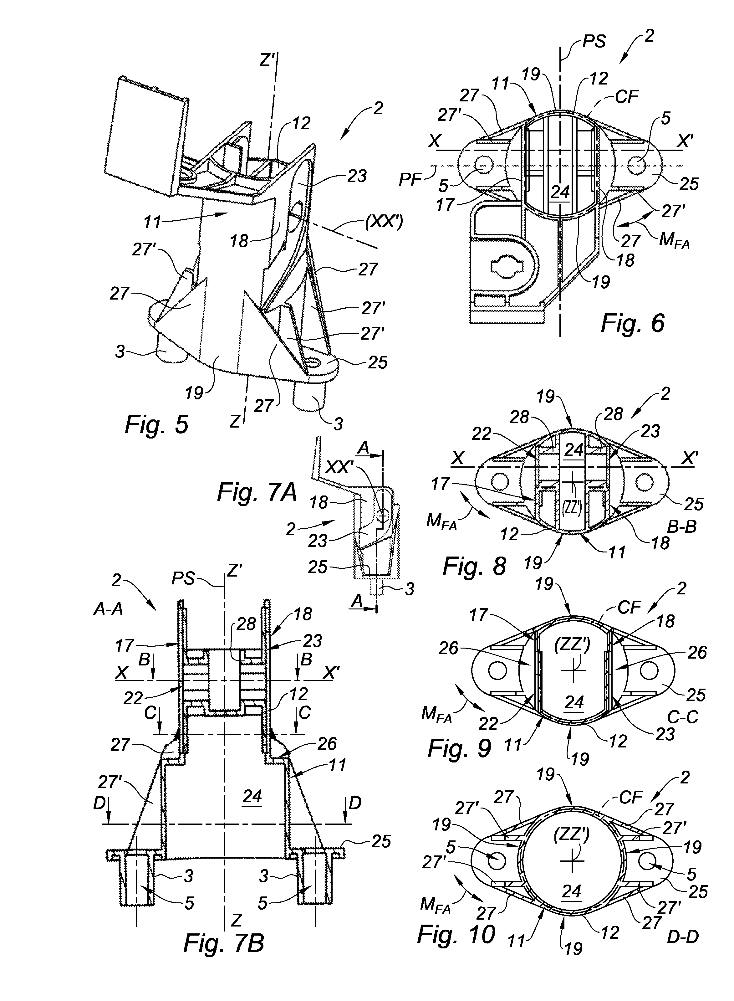 Lighter pedal assembly reinforced with respect to offset driving forces