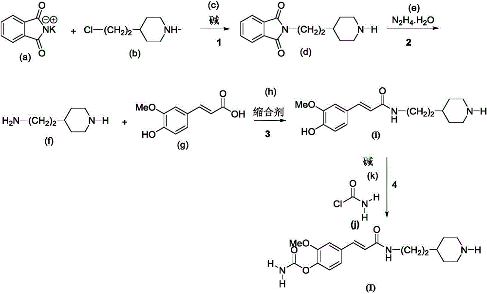 4-carbamate-3-methoxy cinnamic acid cyclamine alkyl amide compound, and preparation method and application thereof