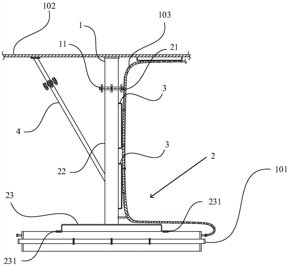 Detachable ceiling lamp base for ship