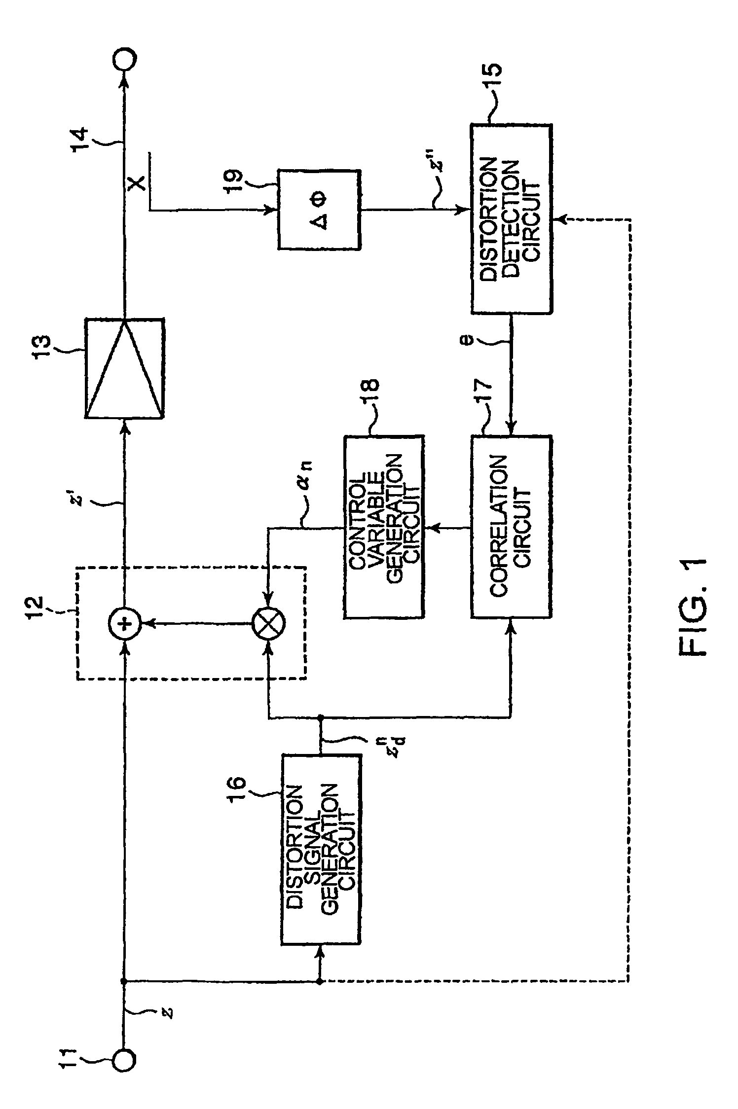 Distortion compensation device for use in high-frequency power amplifier