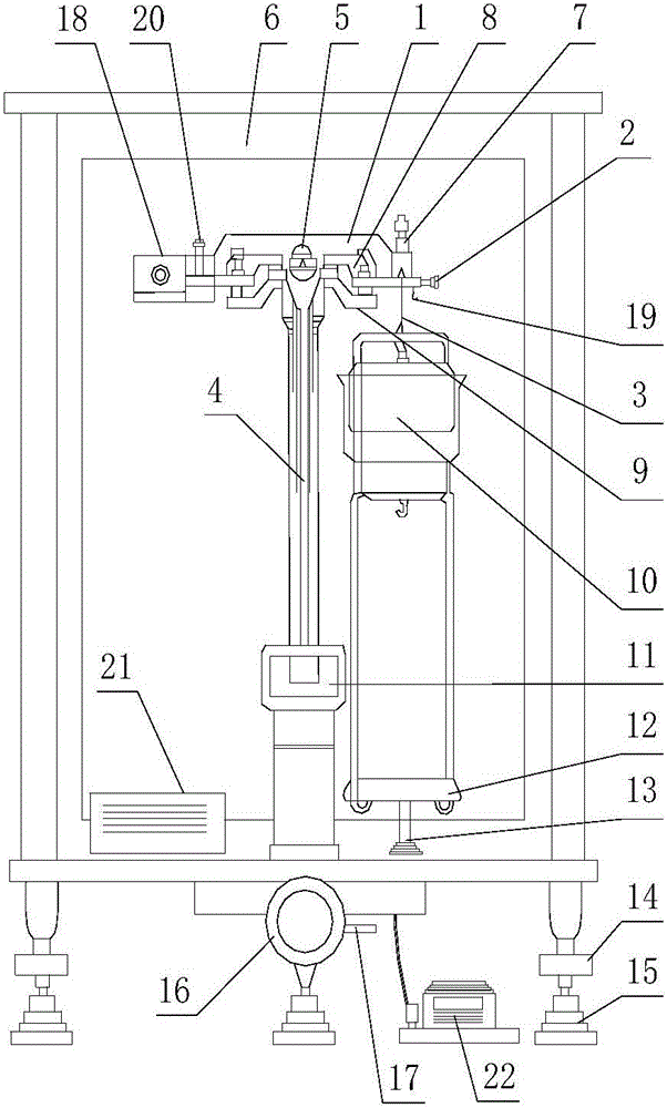 Double-blade lever type barycenter measuring device and measuring method thereof