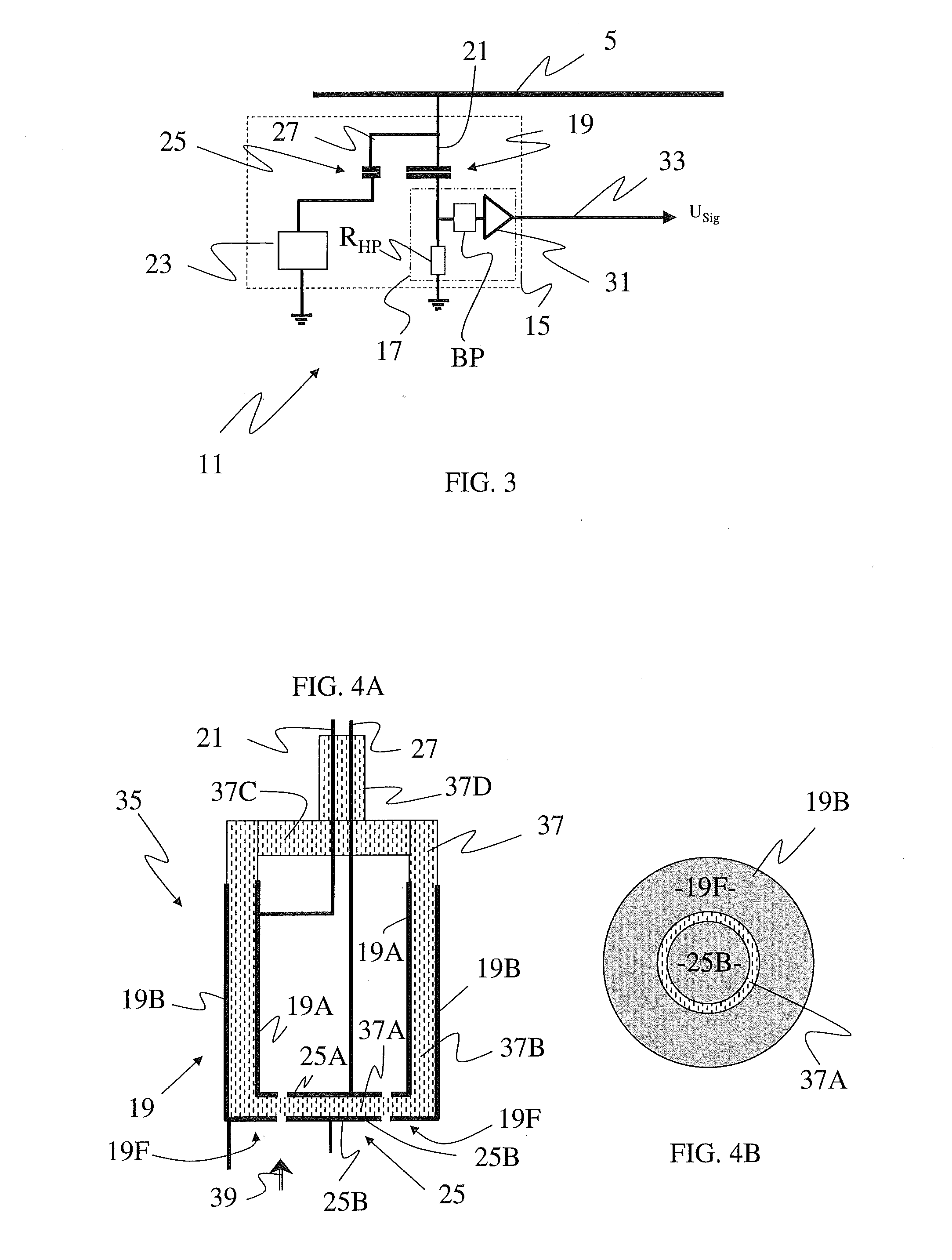 Partial discharge sensor for a high voltage insulation monitoring device