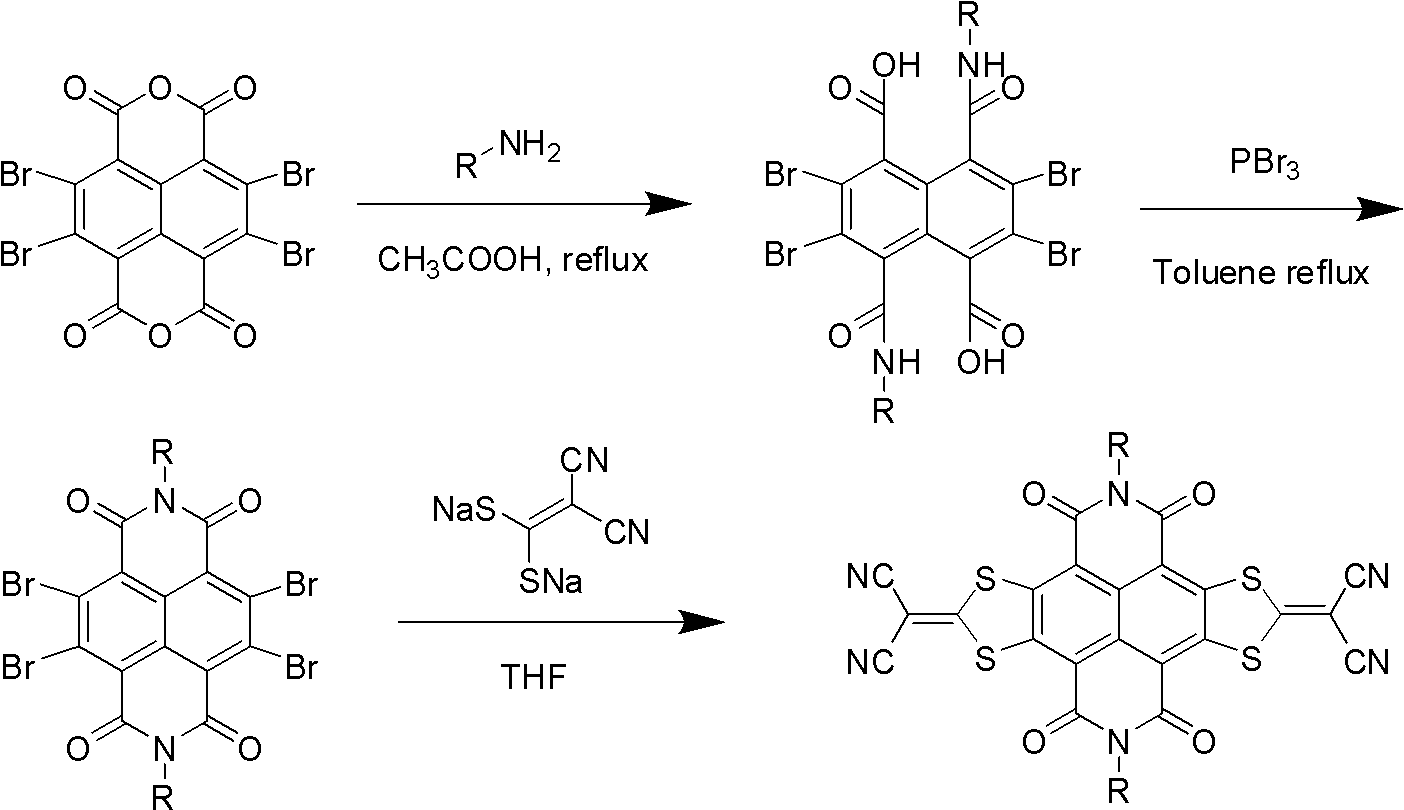 Method for preparing sulfur heterocyclic condensed naphthalimide derivants in one-pot method