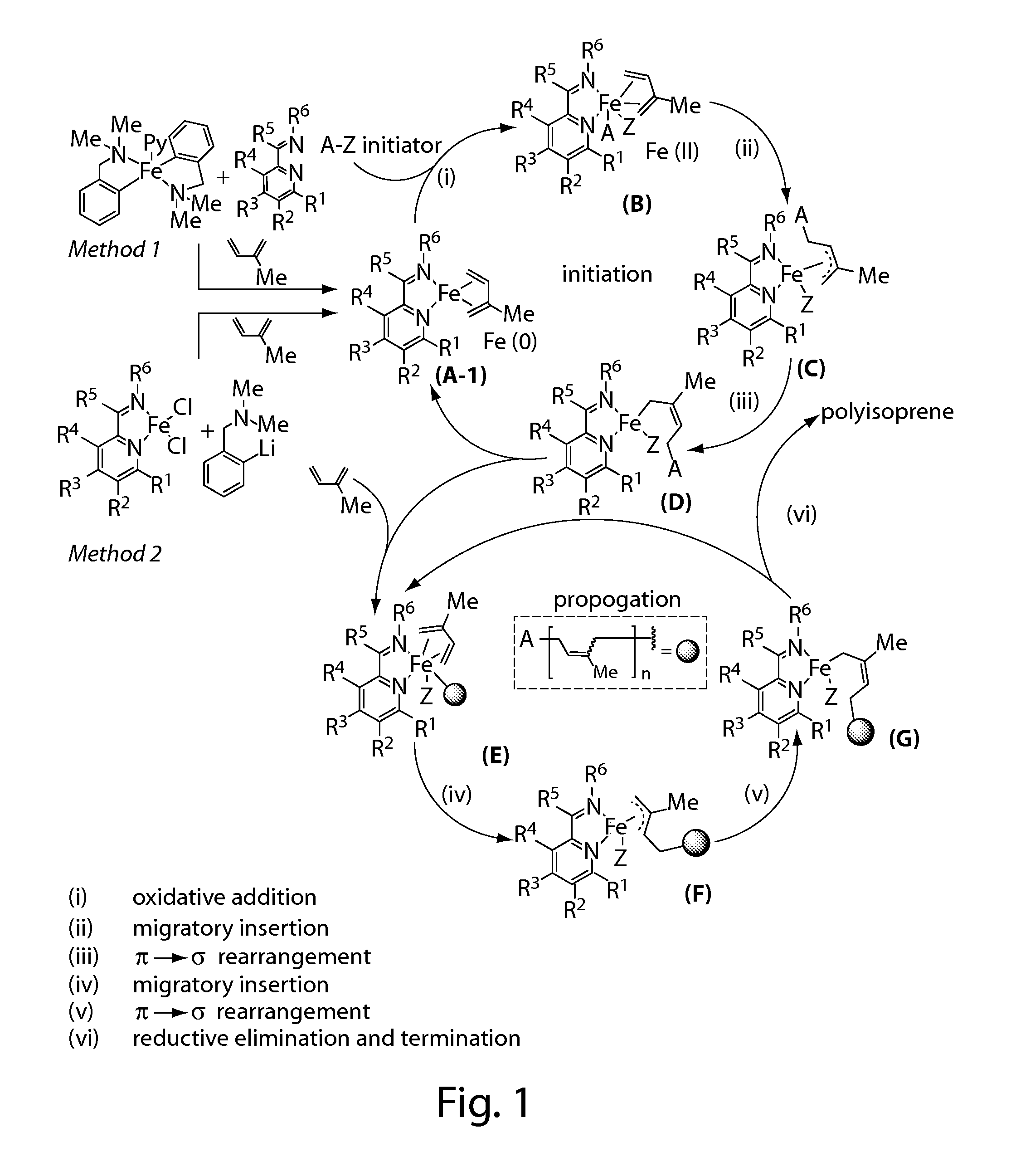Iron complexes and methods for polymerization