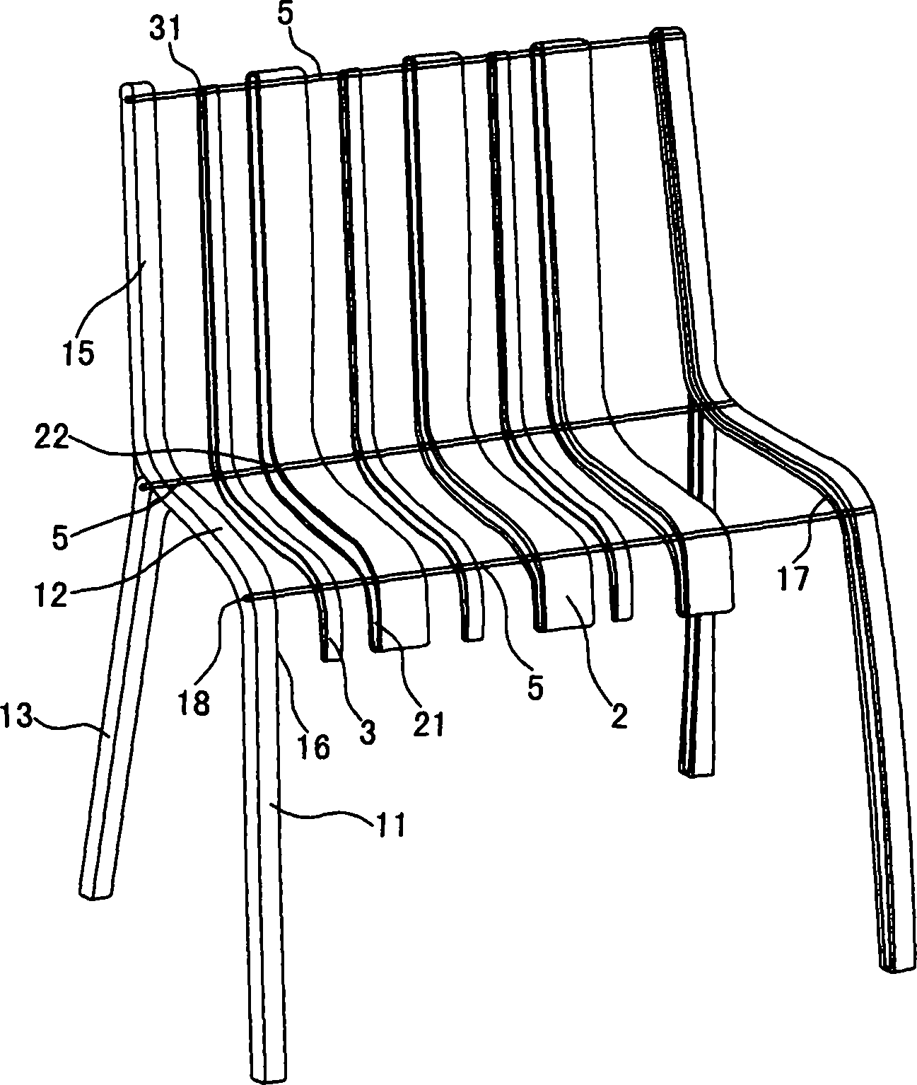 Bar-shaped embedding chair